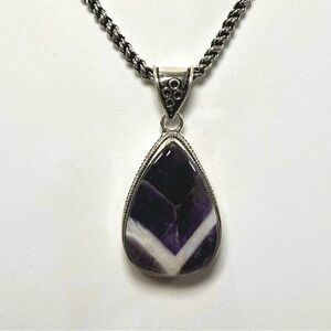 Chevron Amethyst 925 Gemstone Pendant Only
